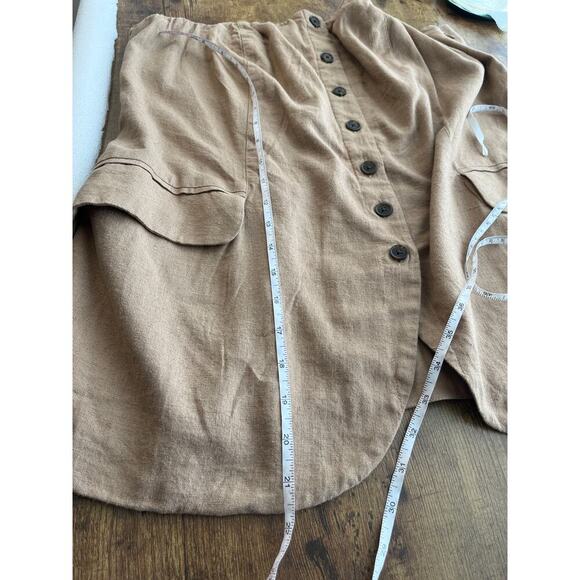 Universal Threads Womens 2X Beige Pockets Linen Blend Skirt Coastal Cool - Picture 5 of 7